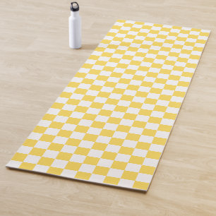 Classic visual yellow chequerboard yoga mat