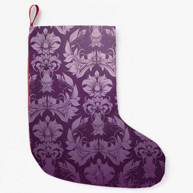 Classic Wallpaper: Seamless Vintage Design Small Christmas Stocking (Front)