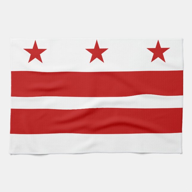 Classic Washington D.C. Flag Tea Towel (Horizontal)
