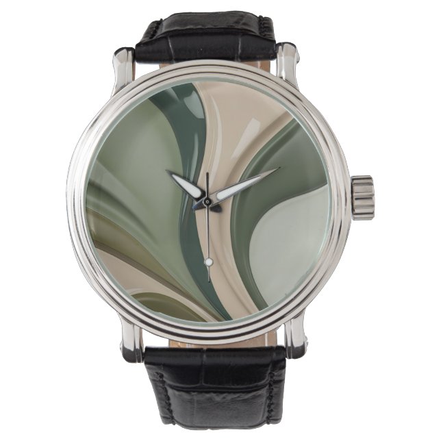 Classic watch in stylish abstract graphic (Front)
