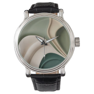 Classic watch in stylish abstract graphic