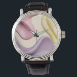 Classic watch in stylish abstract graphic<br><div class="desc">Delight in gifting with the “Spring Cupcake Party” gift collection, where irresistible pastel swirls turn everyday treasures into sweet tokens of Easter joy and spring cheer. Glossy drips of bubblegum pink, creamy yellow, pastel violet, and soft pink cascade over keychains, mugs, candles, keepsake boxes, and wrapping paper, transforming simple items...</div>