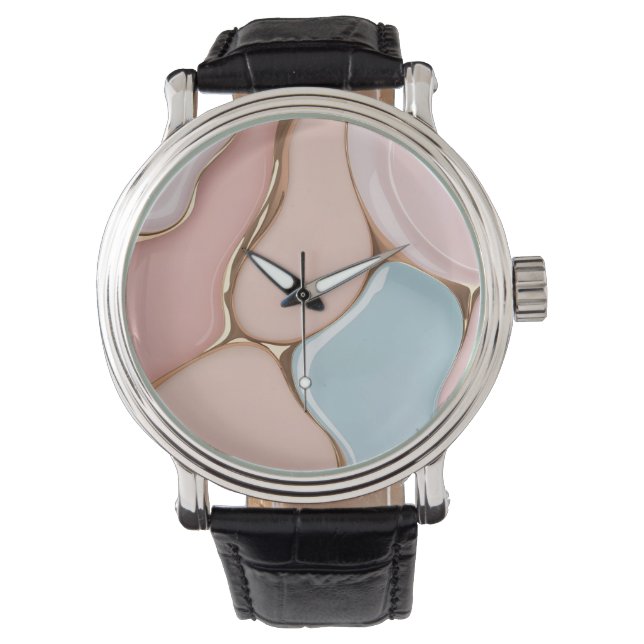 Classic watch in stylish abstract graphic (Front)