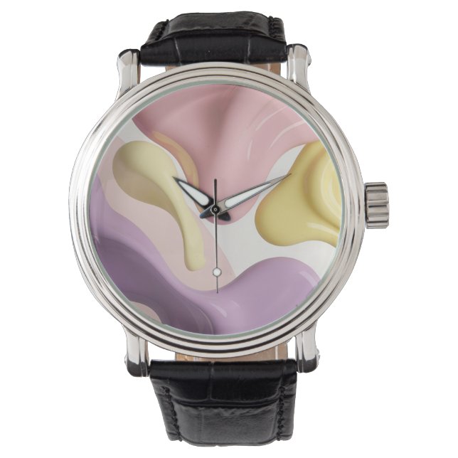 Classic watch in stylish abstract graphic (Front)
