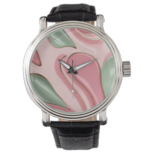 Classic watch in stylish abstract graphic