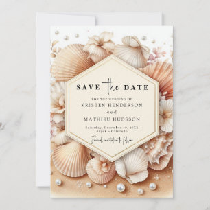 Classic Watercolor Beach Wedding Save The Date