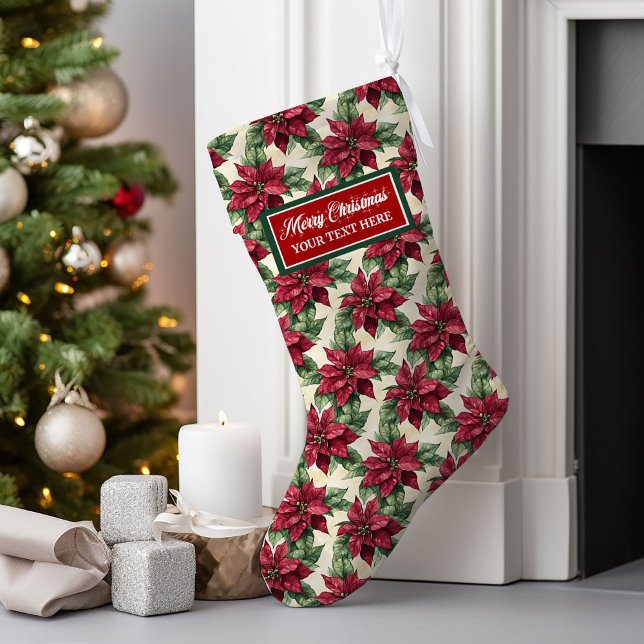 Classic Watercolor Christmas Stocking Personalised (Classic Watercolor Christmas Stocking Personalized)