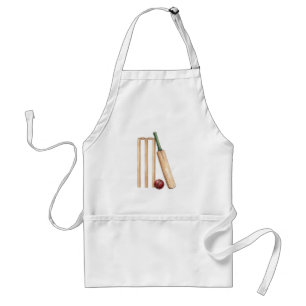 Classic Watercolor Cricket Bat and Ball Standard Apron