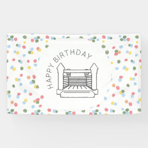 Classic Watercolor Dots Bounce House Banner
