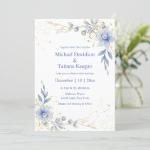 classic watercolor dusty blue flowers wedding
