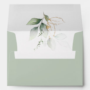 Classic Watercolor Eucalyptus Greenery Envelope