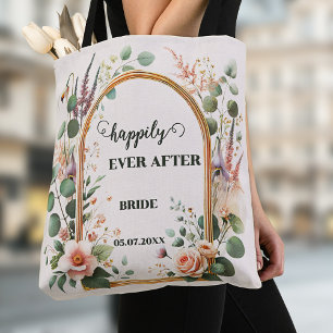 Classic Watercolor Flowers Elegant Wedding Tote Bag