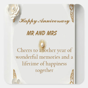 Classic watercolor gold luxury frole frame  square sticker