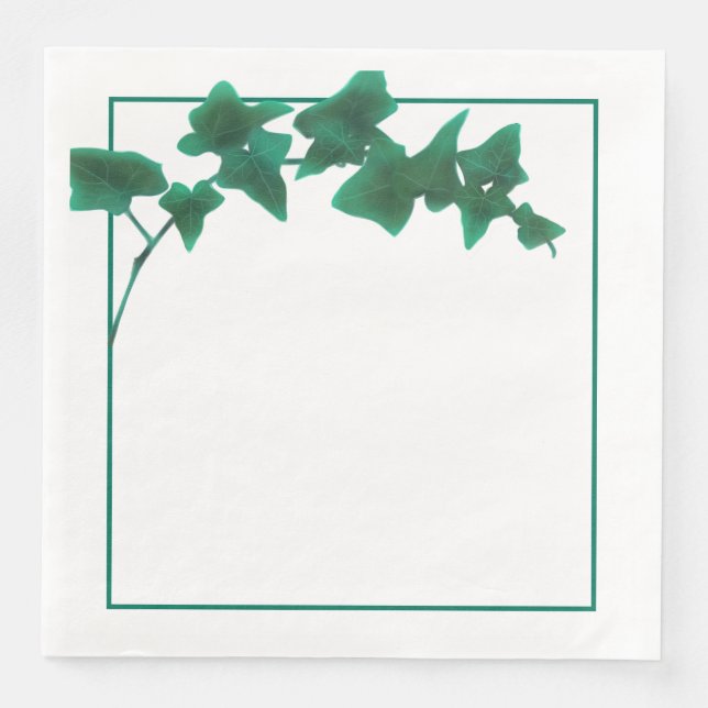 Classic watercolor Green English Ivy   Napkin (Front)