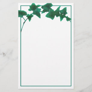 Classic watercolor Green English Ivy Stationery