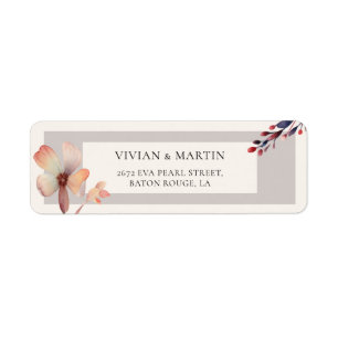Classic Watercolor Leaves Wedding Return Address Label