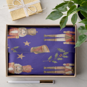 Classic Watercolor Nutcracker and Drum Christmas Tissue Paper