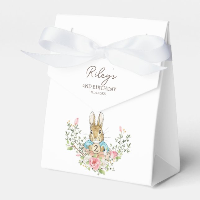 Classic Watercolor Peter the Rabbit 1st Birthday Favour Box (Front Side)