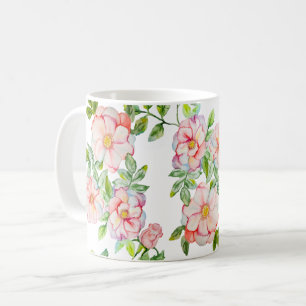 Classic watercolor vintage roses pattern coffee mug