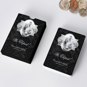 Classic We Eloped Photo Frame   Black Playing Cards