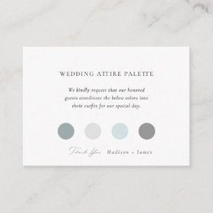 Classic Wedding Attire Colour Palette Enclosure Card
