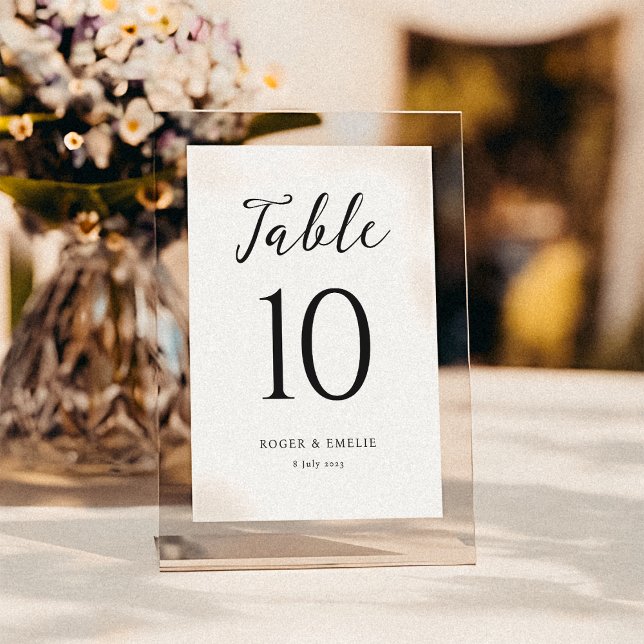 Classic Wedding Calligraphy Table Number Sign (Creator Uploaded)