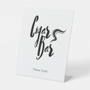 Classic Wedding Cigar Bar Pedestal Sign