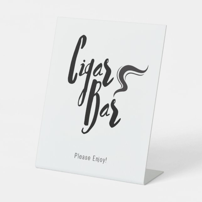 Classic Wedding Cigar Bar Pedestal Sign (Front)