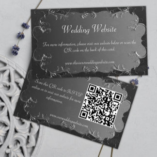 Classic Wedding Dark Silver Wedding Website Enclosure Card