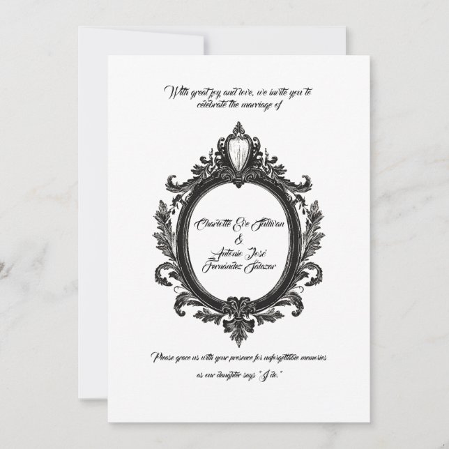 Classic Wedding Elegance, Regal Crest,  Invitation (Front)