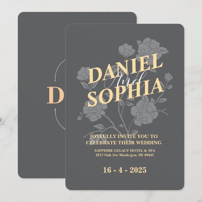 Classic wedding invitation  (Front/Back)