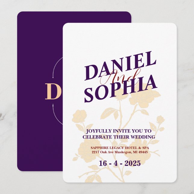 Classic wedding invitation  (Front/Back)