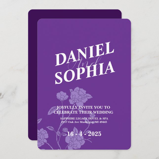 Classic wedding invitation  (Front/Back)