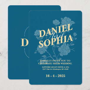 Classic wedding invitation Blue