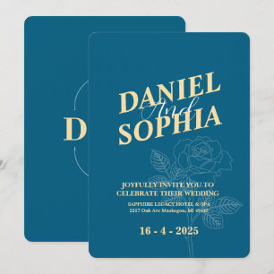 Classic wedding invitation Blue