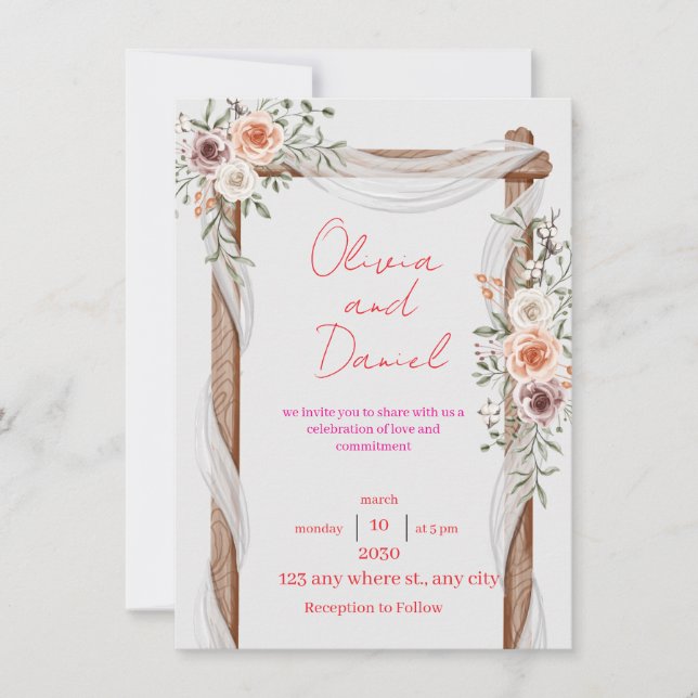 Classic Wedding Invitation – Elegant and Timeless  (Front)