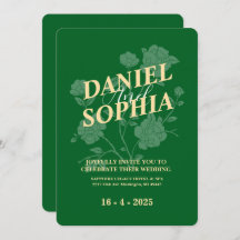 Classic wedding invitation Green