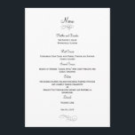 Classic Wedding Menu Card - Black<br><div class="desc">Sophisticated and full of charm,  these Classic menu cards are sure to bring an elegant touch to your table. Available in a variety of colours. Custom colours available upon request.</div>