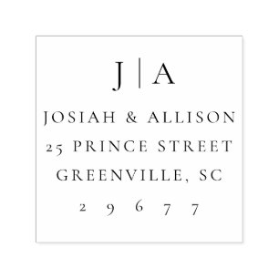 Classic Wedding Monogram Return Address Self-inking Stamp
