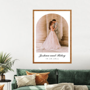 Classic Wedding Photo Poster with Arched Design