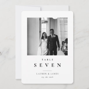 Classic Wedding Photo Rounded Table Number Card