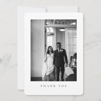 Classic Wedding Photo Rounded Thank You Card