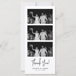 Classic Wedding Photo Strip Thank You Card