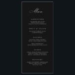 Classic Wedding Reception Party Meal Menu Card<br><div class="desc">Our custom menu card features modern calligraphy for the perfect way to inform your guests of their meal choices at your wedding or event. This item is part of our Goldie collection G100,  please shop our store for matching products.</div>