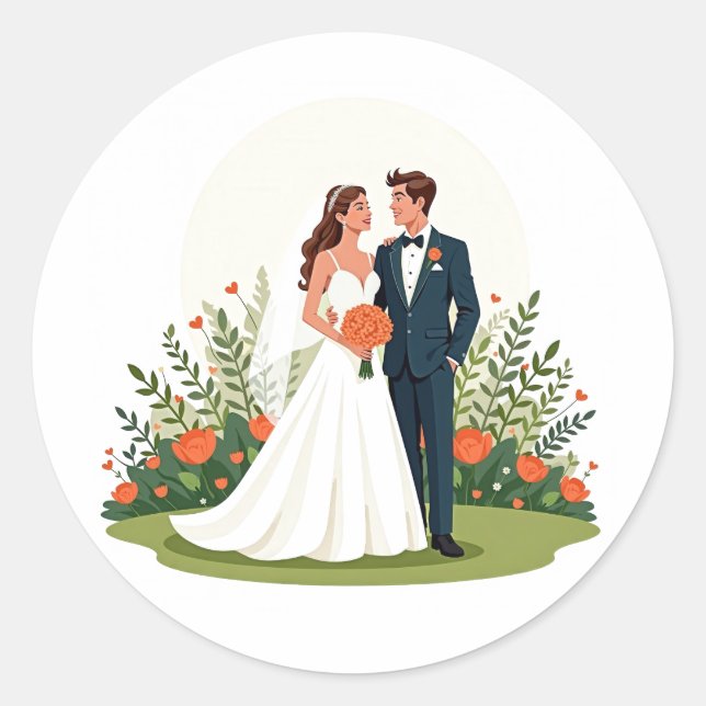 Classic Wedding Romance Sticker (Front)