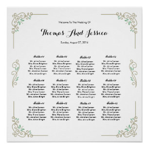 Classic Wedding Seating Chart Poster