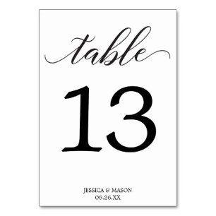 Classic Wedding Table Numbers Double Sided
