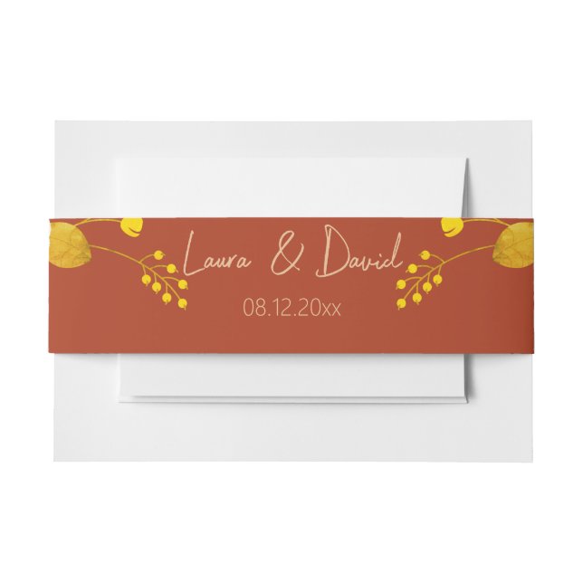 Classic Wedding Theme  Invitation Belly Band (Front Example)