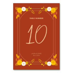 Classic Wedding Theme Table Number