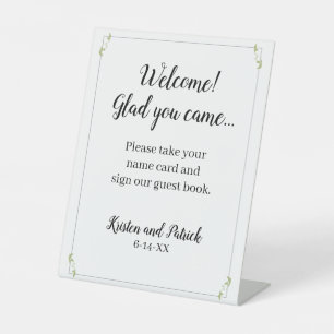 Classic Wedding Welcome Escort Guest Book Pedestal Sign